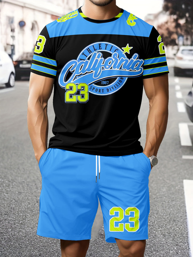 Casual Shorts Men's Trendy 2pcs Set.