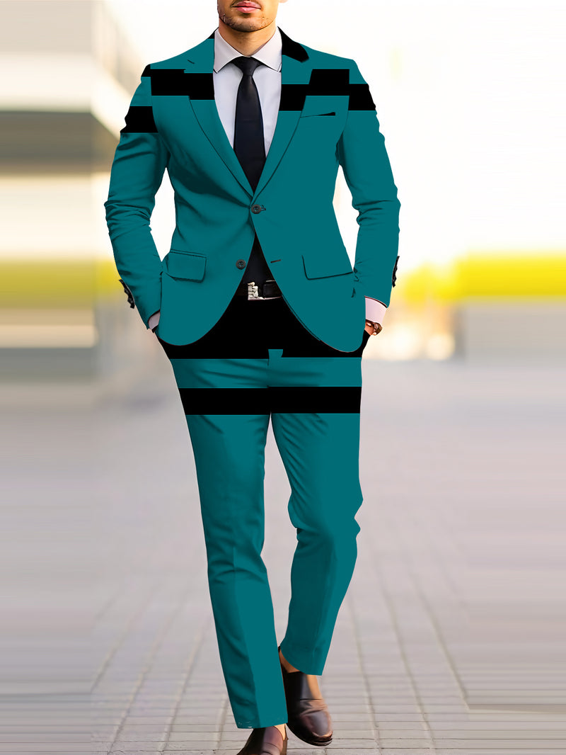 Men's Suit and Trousers Set - Classic Banquet Wedding Party Suit.