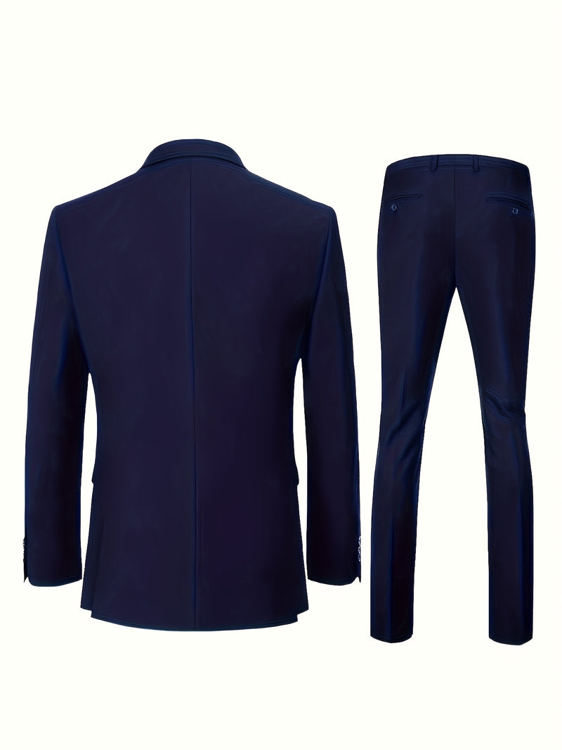 Men'S Premium Two-Piece Suit, Plus-Size Suit Set with Pants.