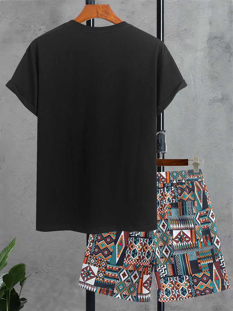Men’s Short Sleeve T-Shirt with Random Print Pocket.