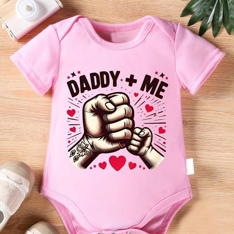 PFCTX5050 Girls' and Boys' Triangle Bodysuit Daddy + Me Series Letter Print.