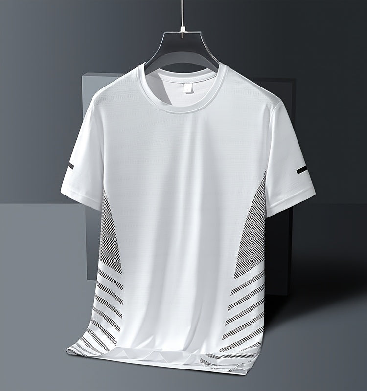 5pcs Men's Quick-Dry Breathable Moisture-Wicking T-Shirts.