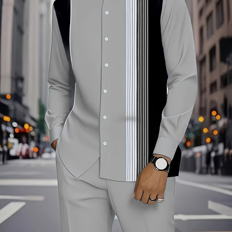 Men's Casual Suit, Fashionable Commuting Ethnic Style.