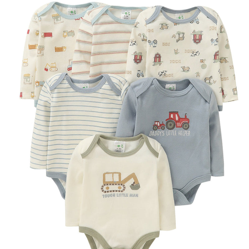 6pcs Set Newborn Infant Triangle Long-Sleeved Romper.
