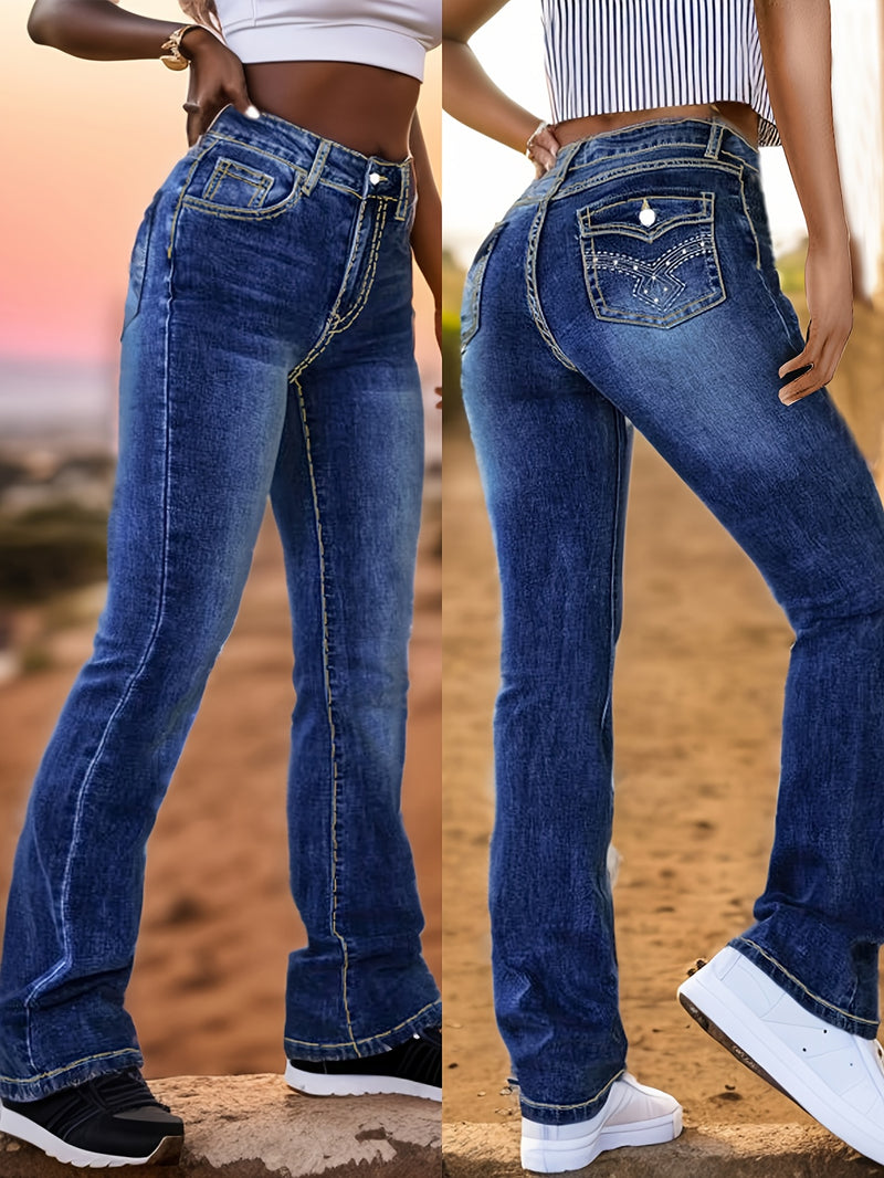New Women's Elastic High Waist Smooth and Soft Denim Pants.