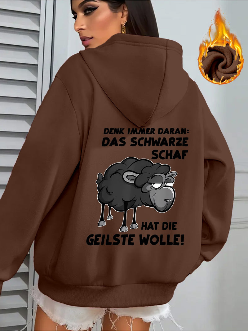 Black Sheep Women's Stylish Casual Sports Hoodie.