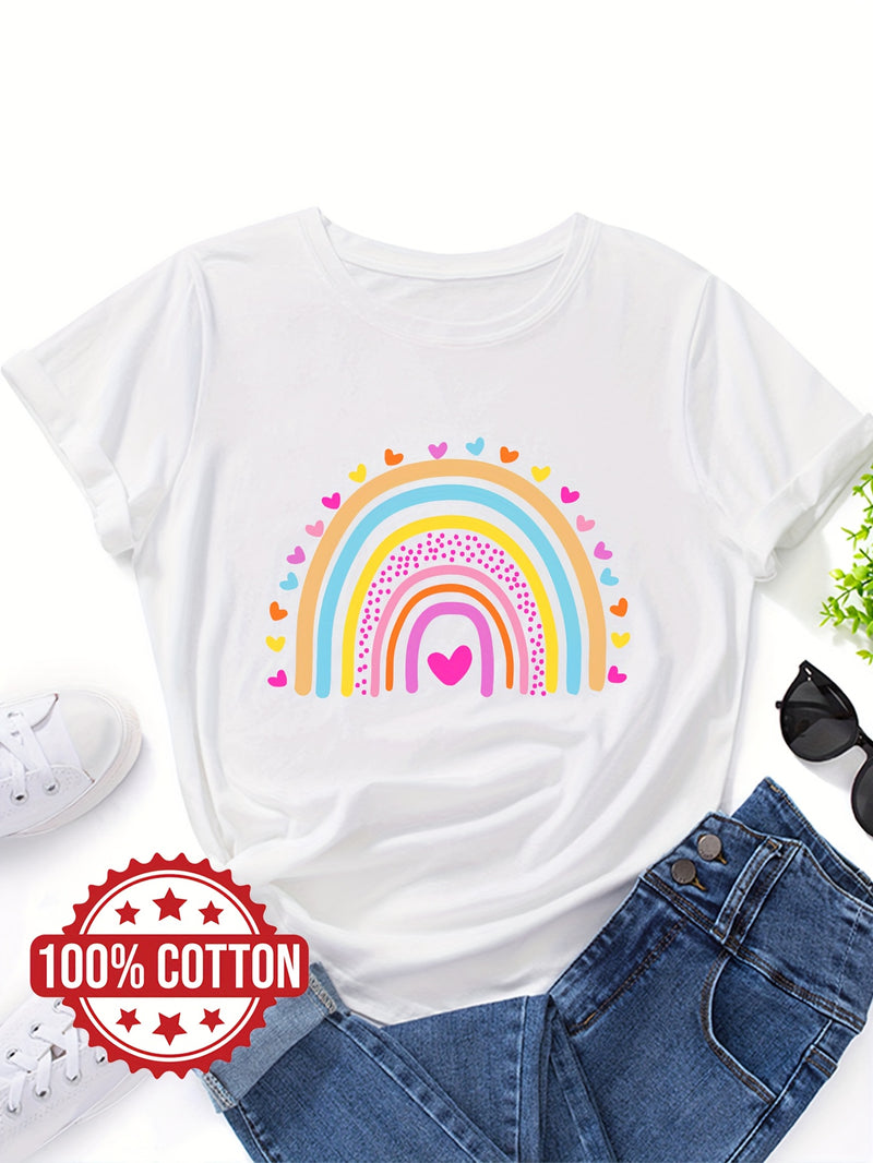 Women’s Rainbow and Love Print T-shirt.