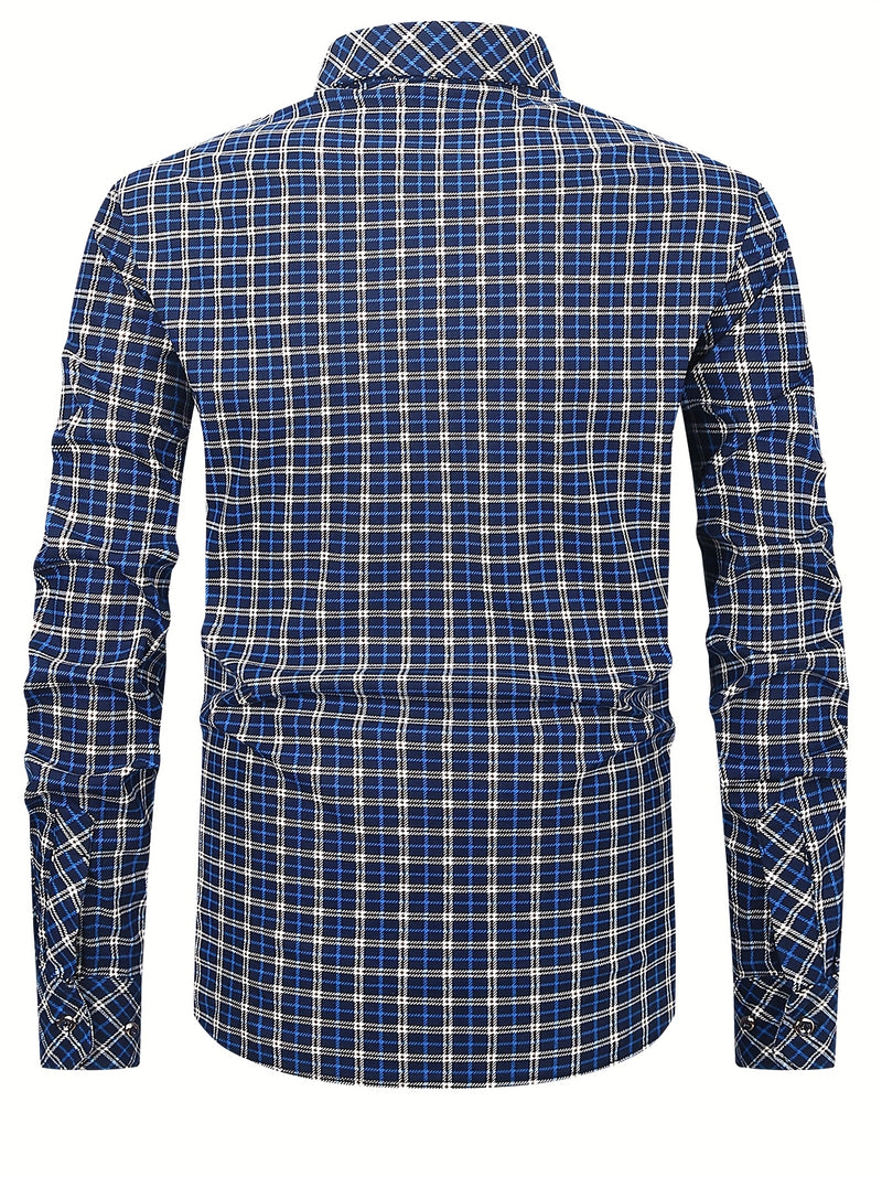 Set of 2 Long-Sleeve Men's Shirts for Autumn.