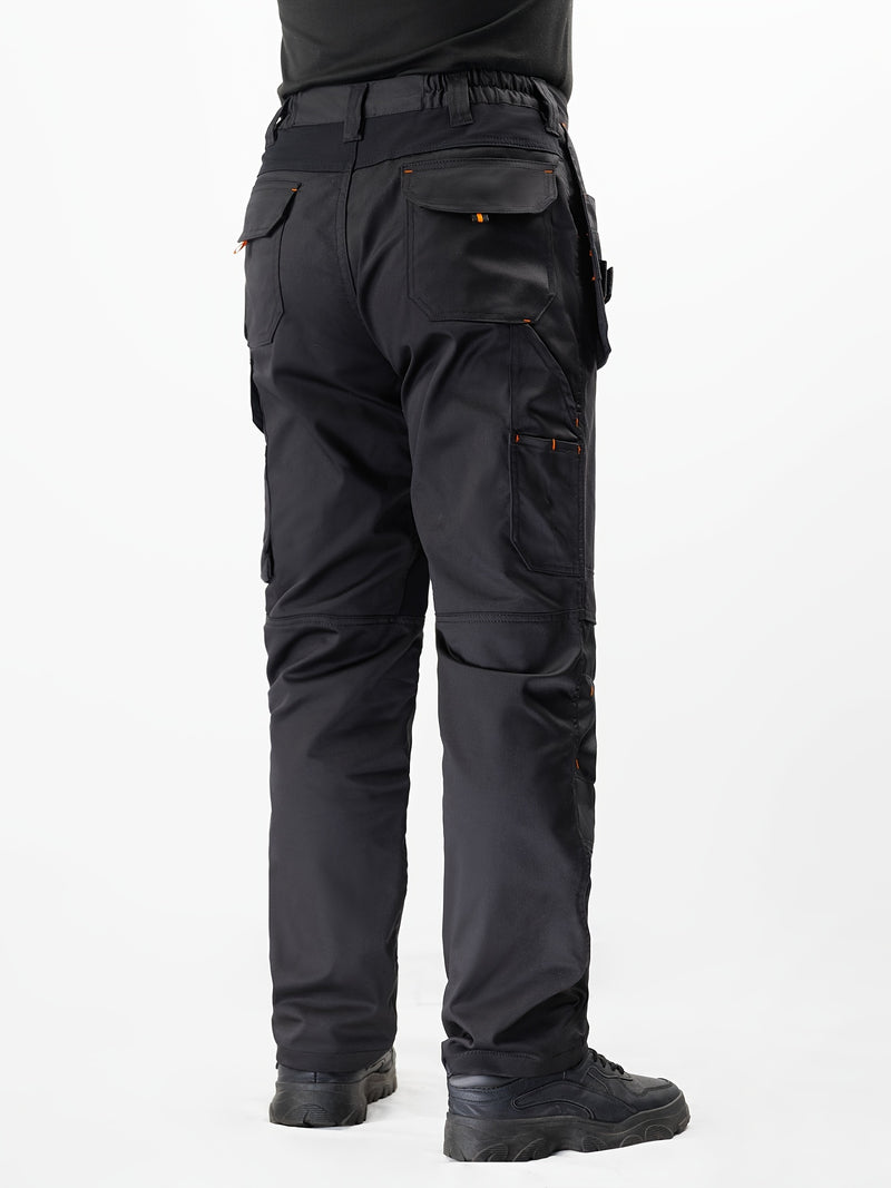 Men's Elastic Cargo Pants with Multiple Pockets, All-Season Style.