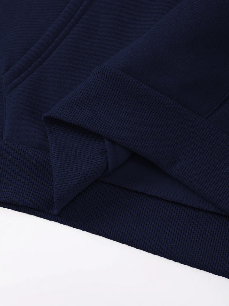 Men's Casual Versatile -Lined Hooded Sweatshirt with British Flag Print.