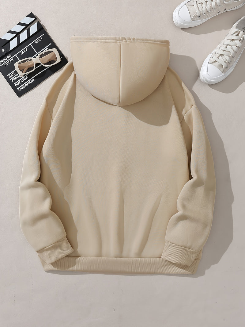 Fashion Hoodie for Women Featuring a Cartoon Cat Letter Print Design.