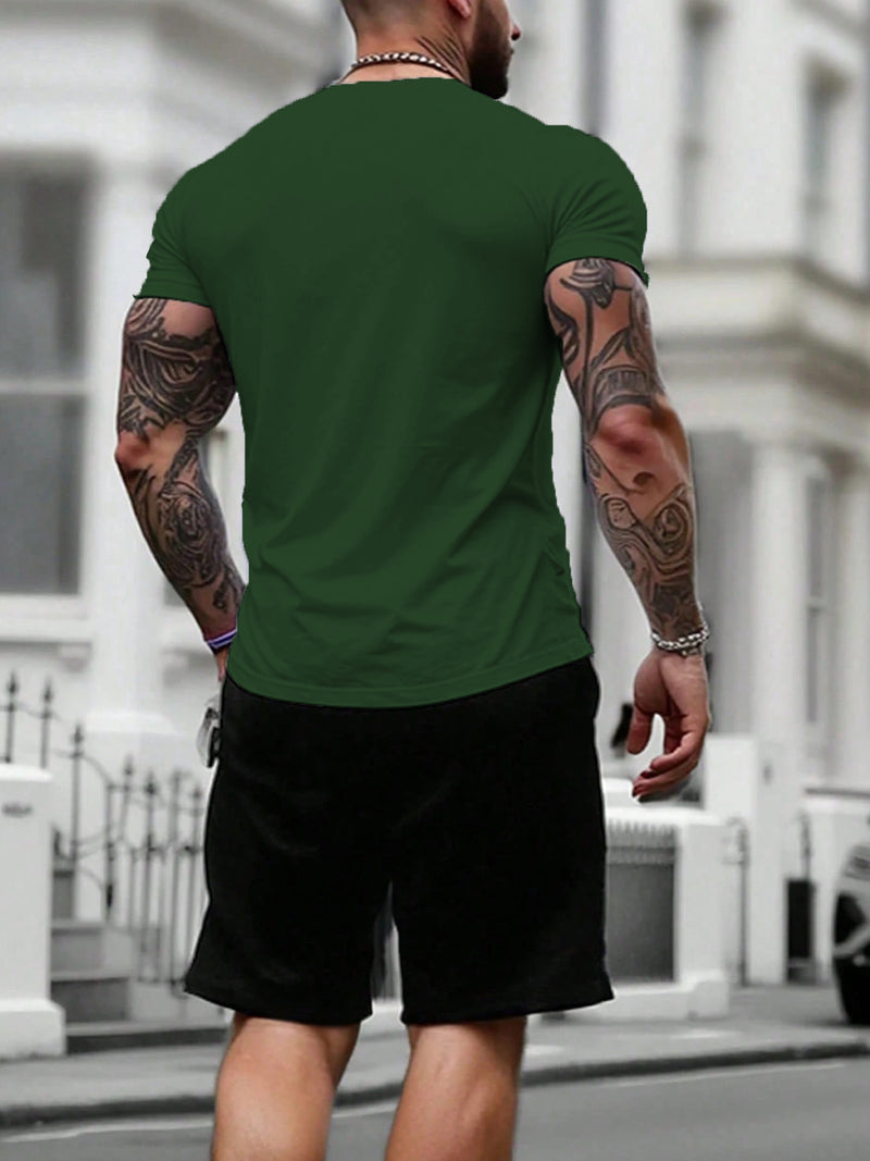 Men's Plus Size Summer Casual Short Sleeve T-Shirt.