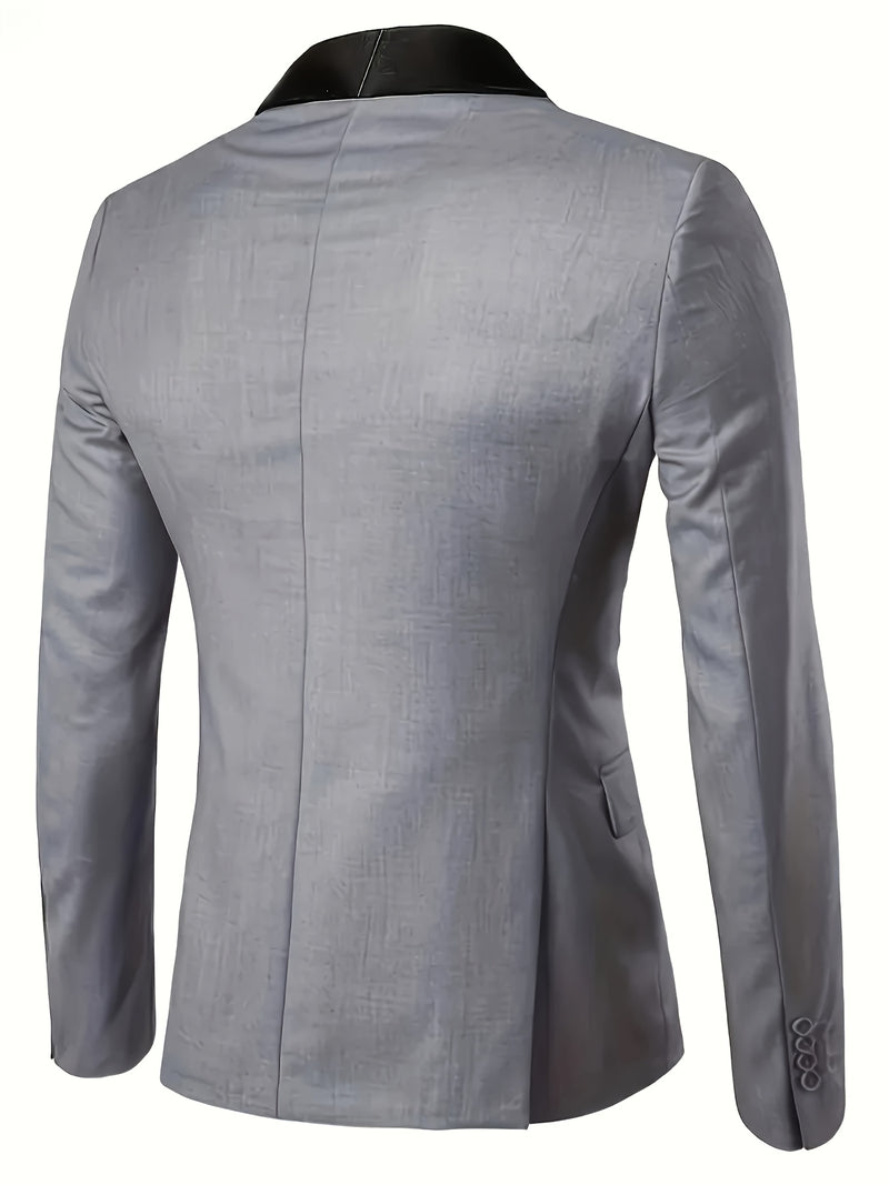 Men's 3pcs Wedding Suit Set - Slim Fit Business Suit Jacket + Single-Breasted Vest.