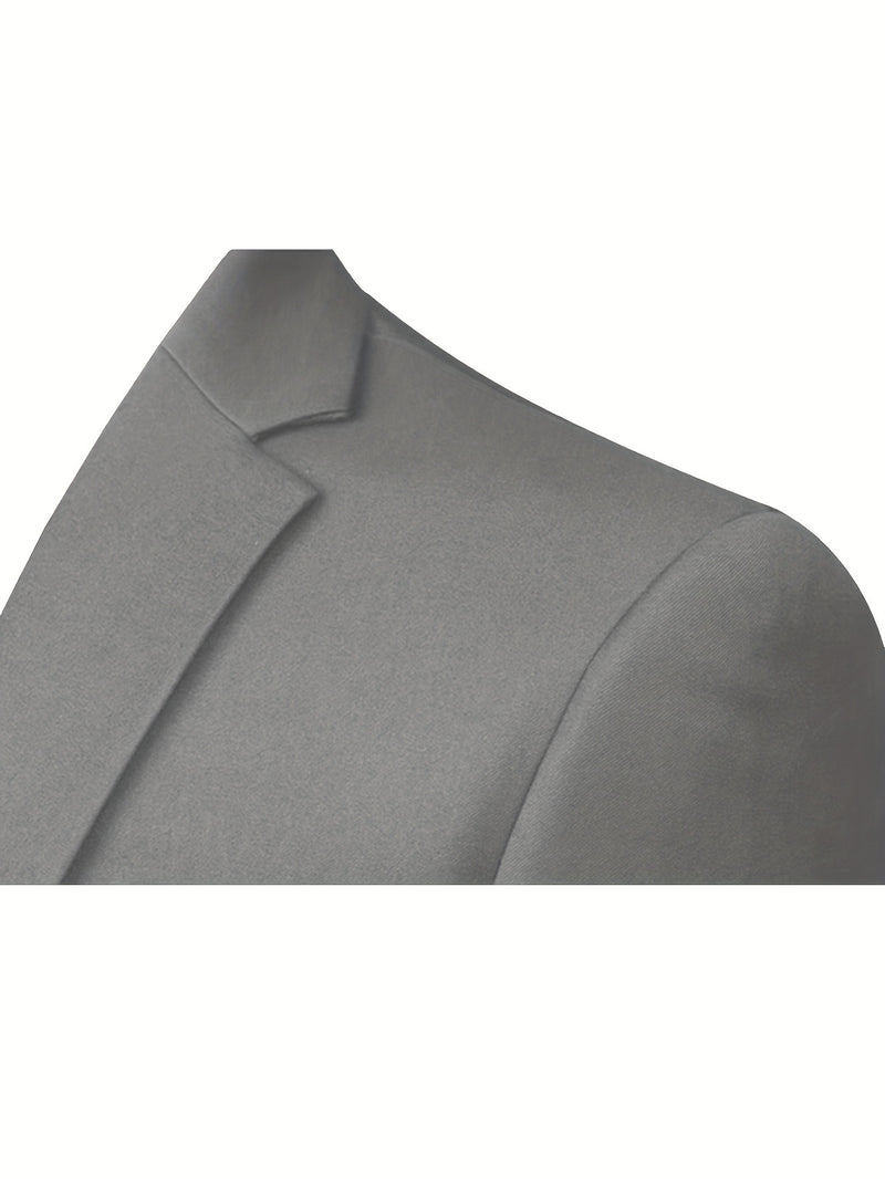 A Luxurious Classic Men's Solid Color Suit Set.