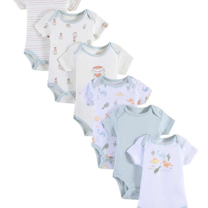 6pcs Summer Outfit Set for Newborn Boys.