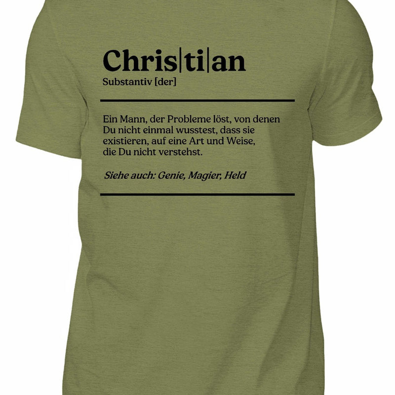 Men's Summer T-Shirt with a Fun Christian German Name And Short Sleeves.