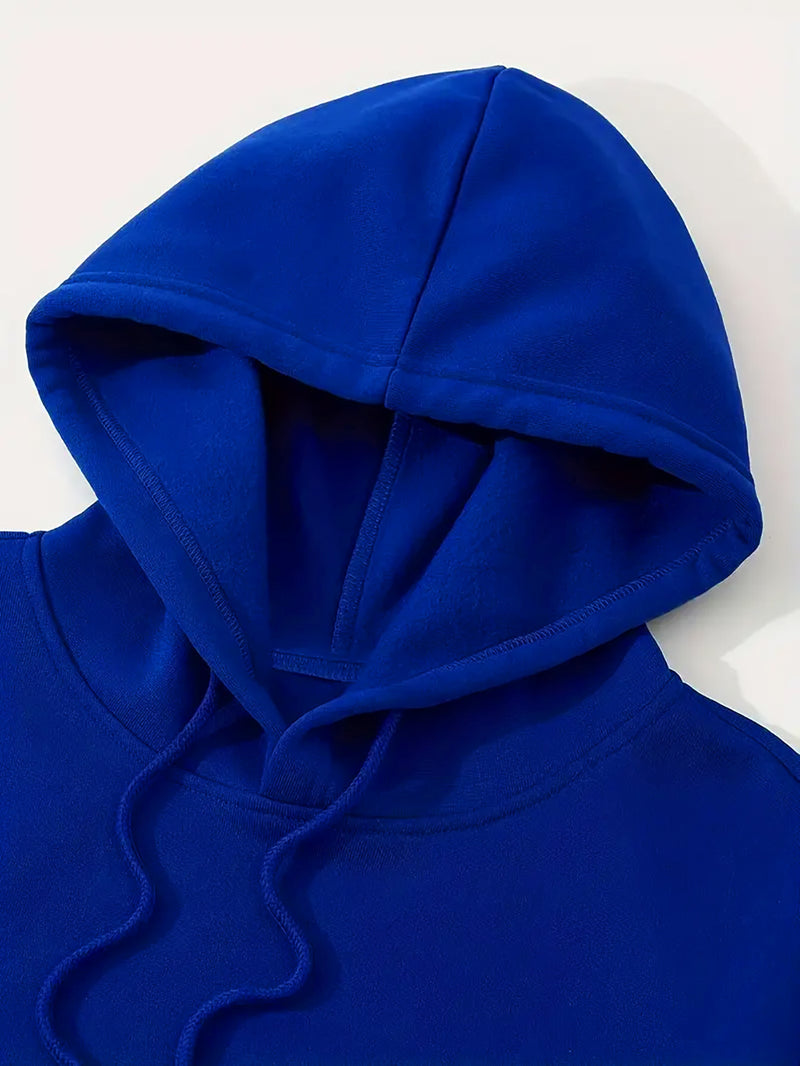 Men's Fashion Slogan Hoodie Four-Piece Set with Drawstring Elastic.