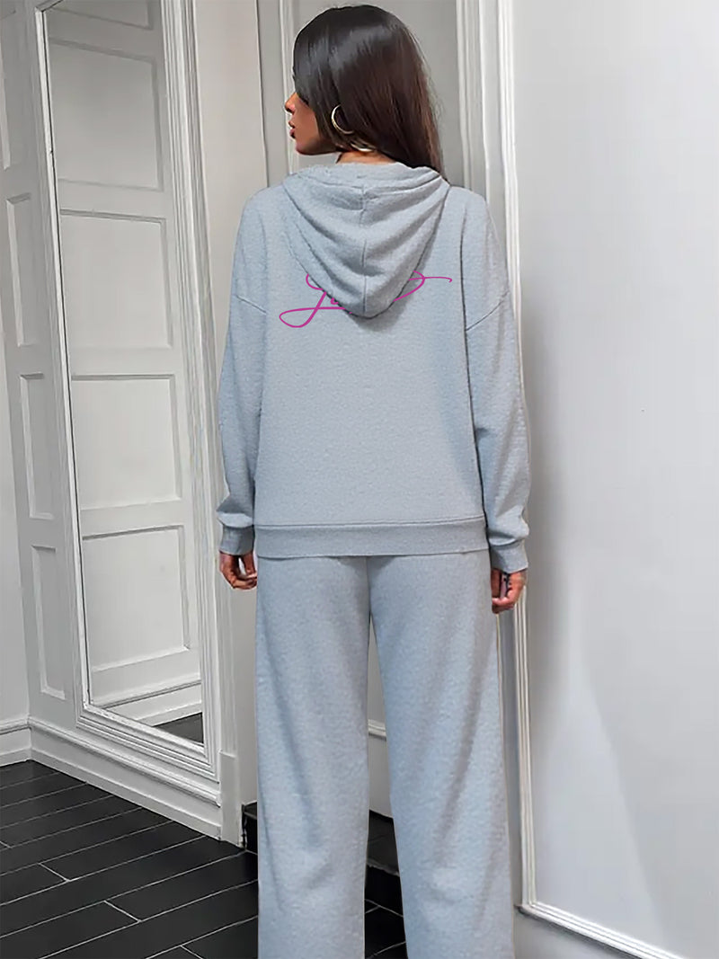 Women’s Graphic Print 2pcs Set, Hoodie & Pants.