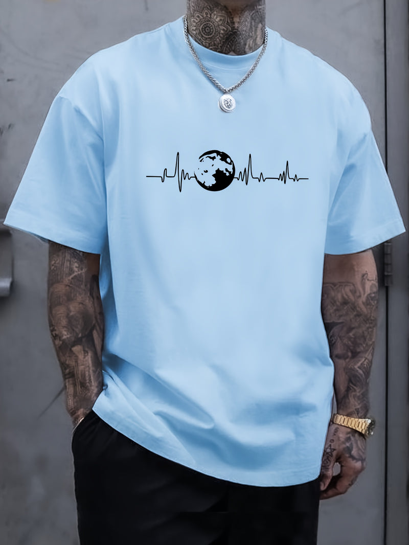 Plus Size Men’s Summer Short-Sleeve Graphic Print T-Shirt.
