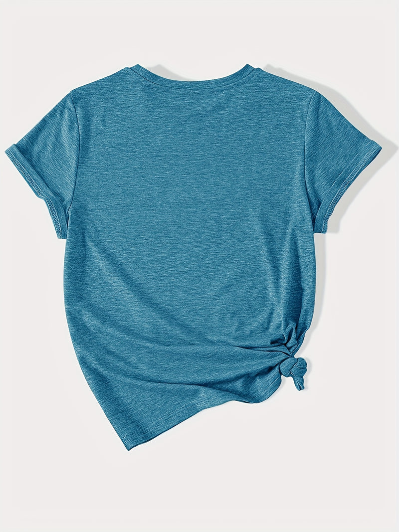 Elegant Women's Short-Sleeve T-Shirt with Coffee-Themed Prints.