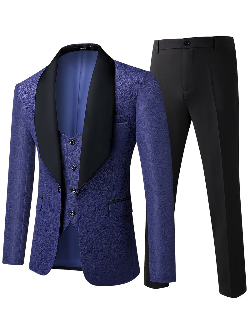 Men's Shawl Collar Suit Three-Piece.