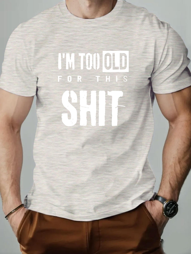 Men's SHIT Graphic Summer Casual Crew Neck Short Sleeve T-Shirt.