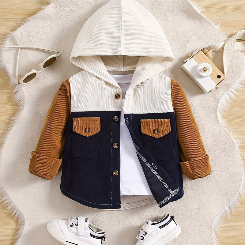 Casual Corduroy Jackets And Hats for Infants And Toddlers.
