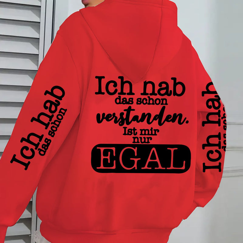 Women's Black Stylish Minimalist Zip-Up Hoodie.