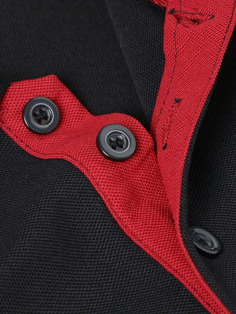 Men's Outdoor Golf and Equestrian Lapel Polo Shirt, Long Sleeve.