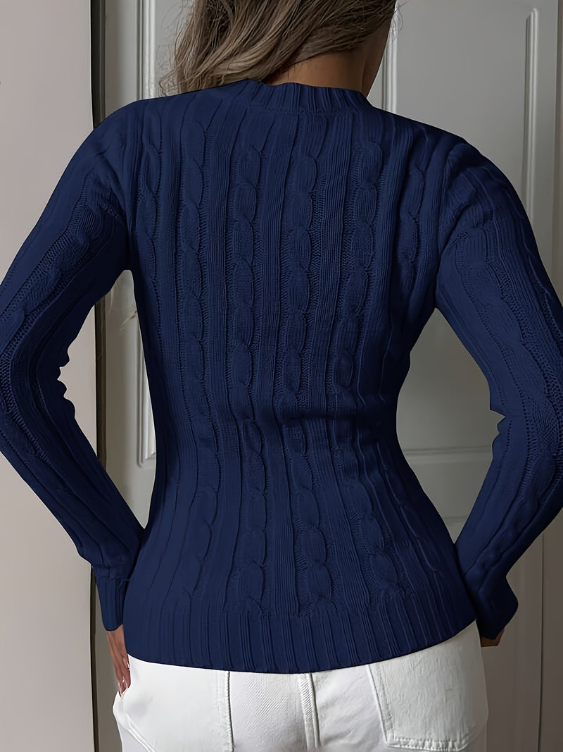 Elegant Ladies' V-neck Long Sleeve Slim Fit Cardigan.