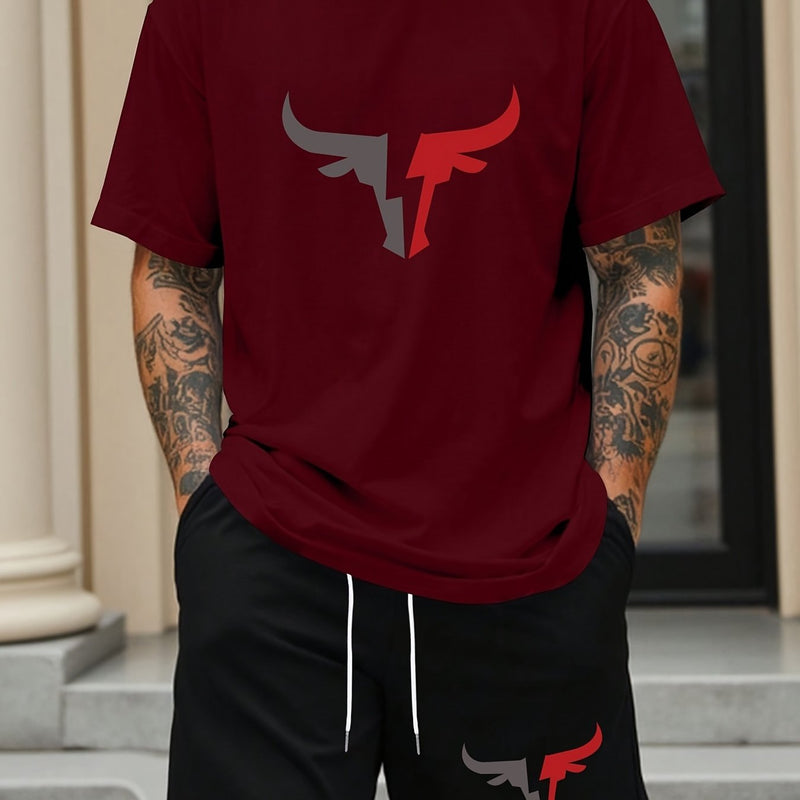 Men's Plus Size Summer Casual Short Sleeve T-Shirt.