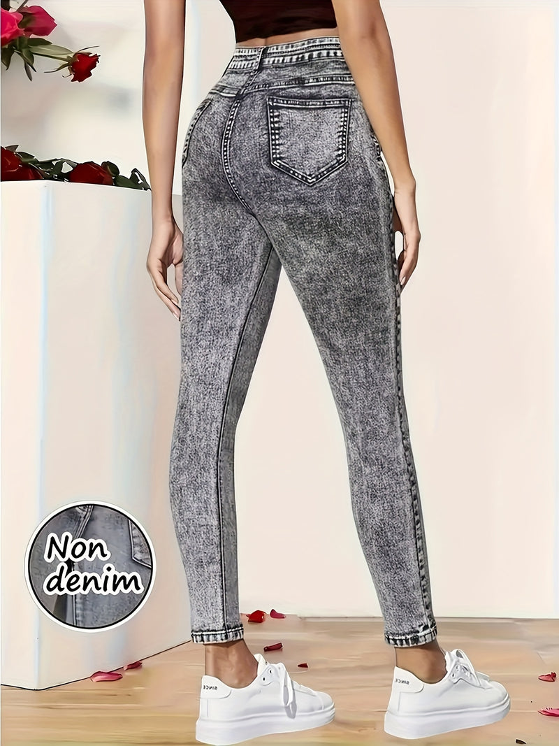 Women's Stretch Imitation Denim Pants.