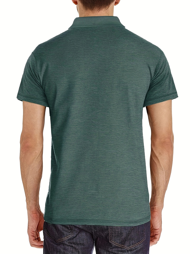 Men's Plaid Collar Pocket T-shirt.