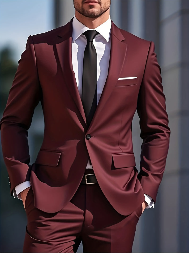 Set of 2 Men'S Formal And Wedding Suits,Tailored Jacket And Dress Trousers.