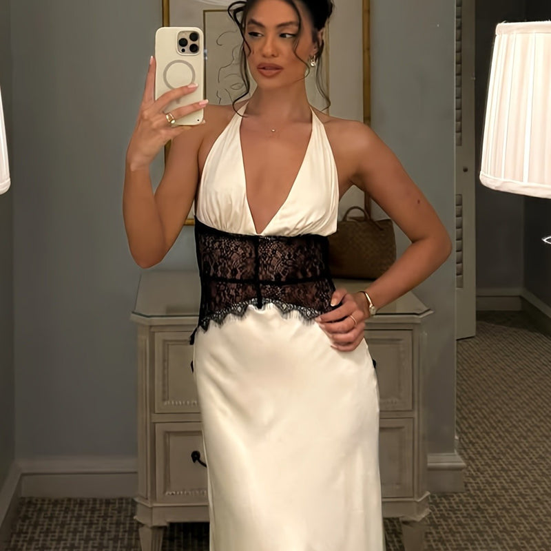 Elegant Bodycon Silhouette, Sleeveless, Long Length, Off the Shoulder.