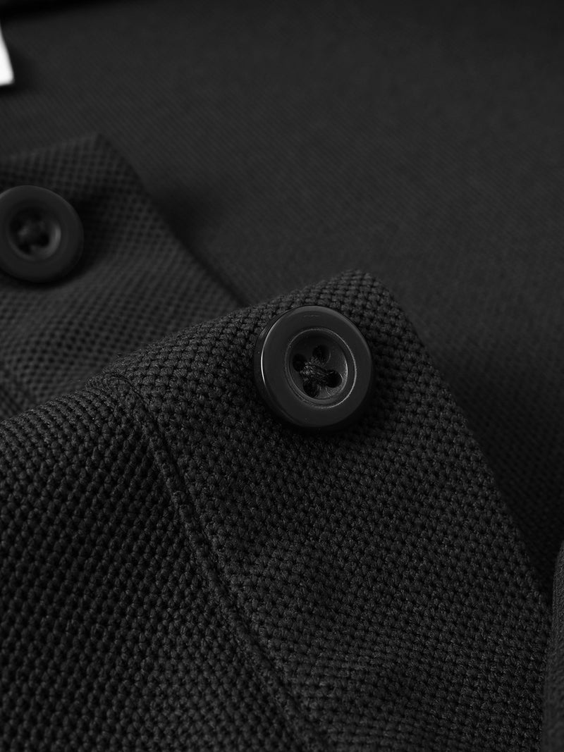 Men's Outdoor Golf and Equestrian Lapel Polo Shirt, Long Sleeve.