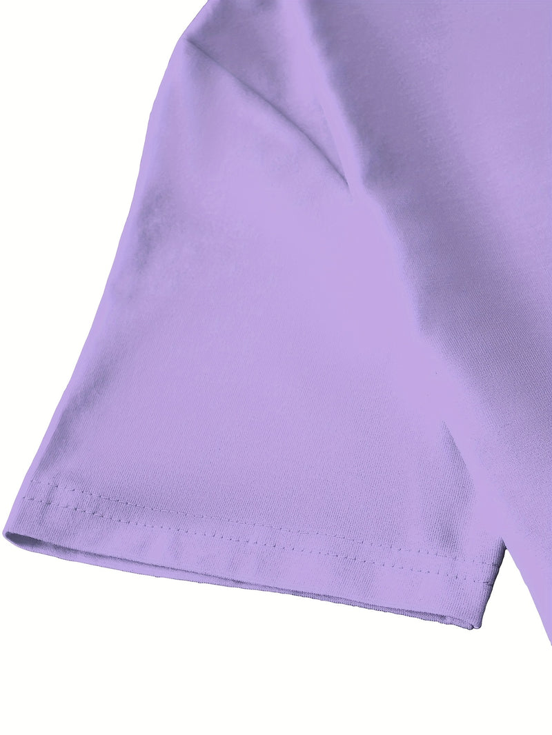 Women's Casual Home Printed Round Neck Pure Short Sleeve.