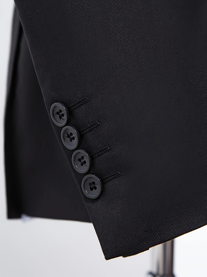 Men's Three-Piece Suit Set, Business Formal Wear.