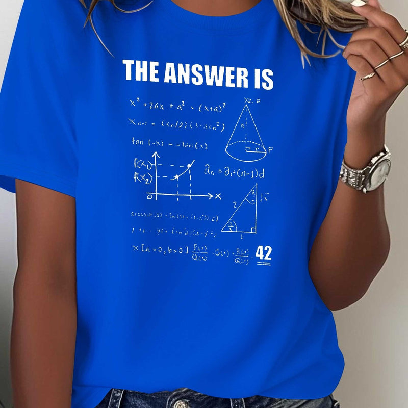 Women's Pure T-Shirt with Math-Themed Print.