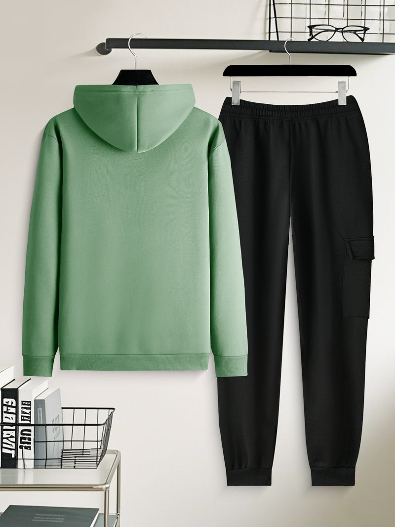 Men's Casual 2pcs Set, Fashion Long Sleeve Streetwear Hoodie.