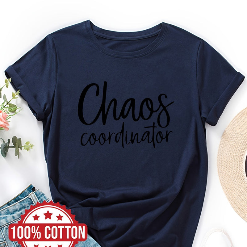 Women's "Chaos Coordinator" Graphic Print T-Shirt.