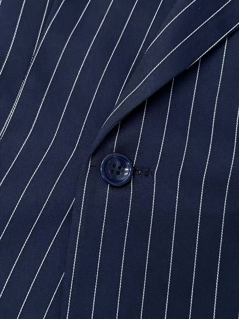 Men's Business Striped Suit, Double-Breasted Two-Piece.