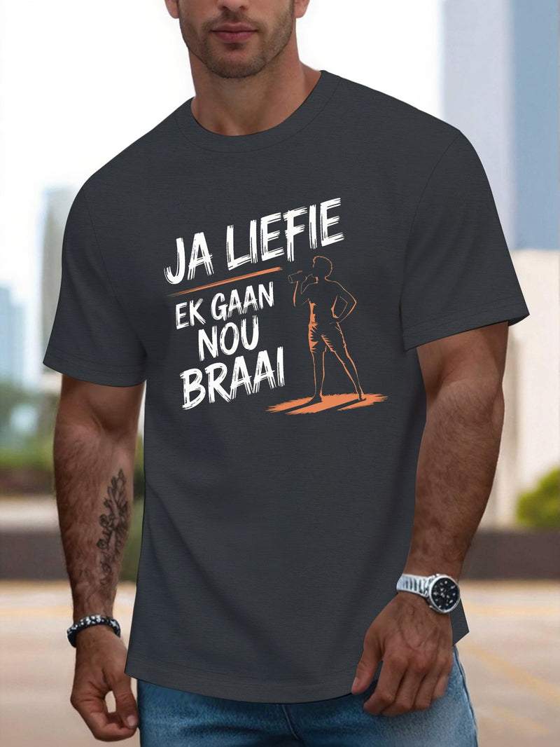 Men's Round Crew Neck Short Sleeve Tee, casual T-Shirt.