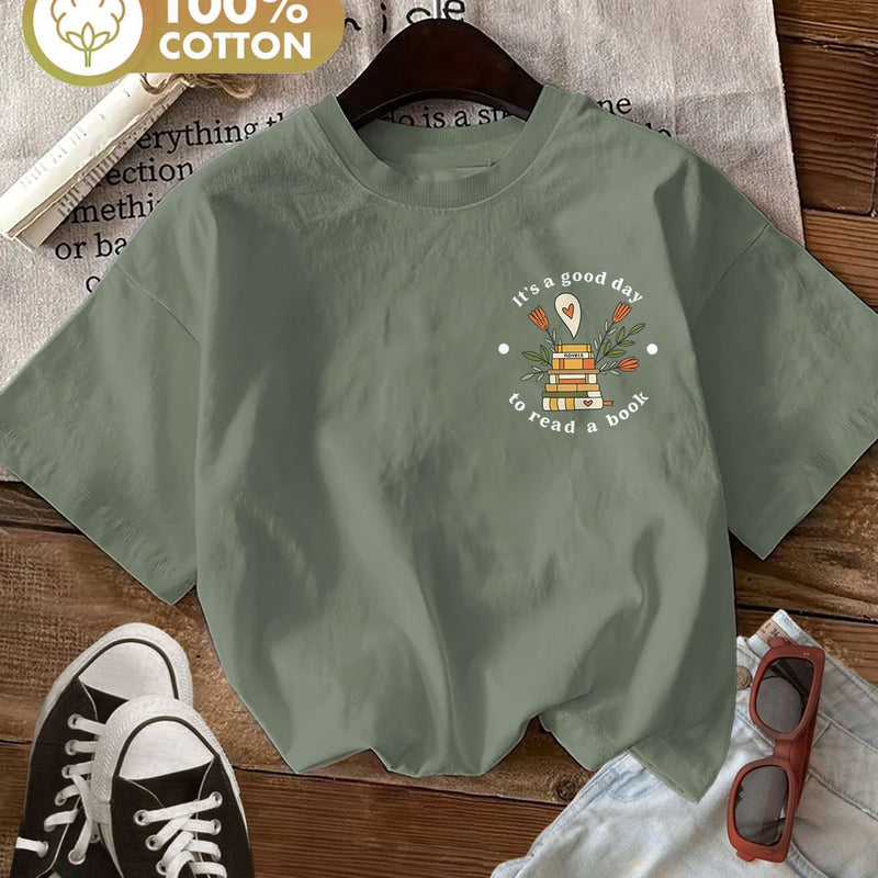 Women’s Graphic Print T-shirt, Short Sleeve Crew Neck Casual.