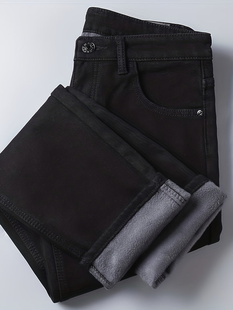 Men’s Black Fleece-Lined Jeans.