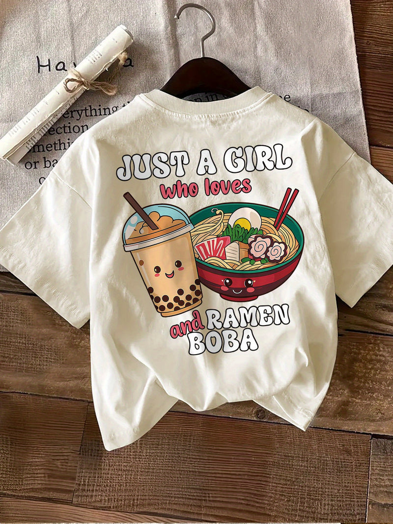 Women’s Graphic Print T-shirt, Short Sleeve Crew Neck Casual.