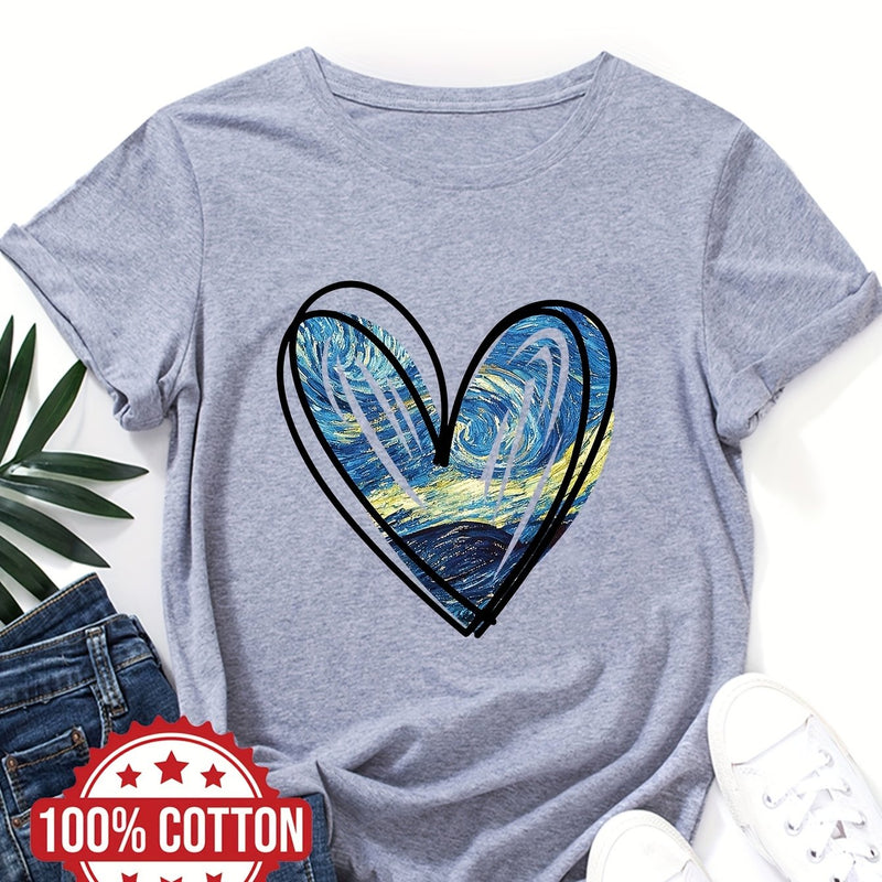 Women's "Starry Sky Love" Graphic T-Shirt.