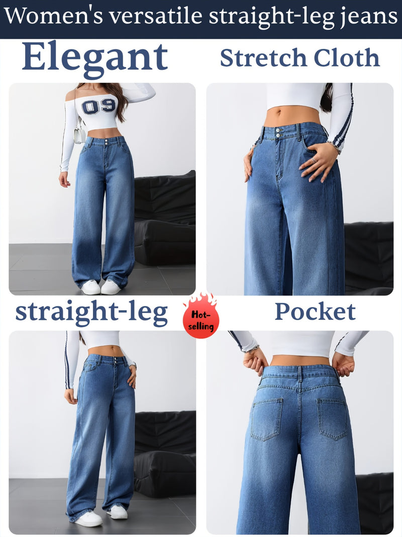 Ladies' Loose Straight-Leg Jeans.