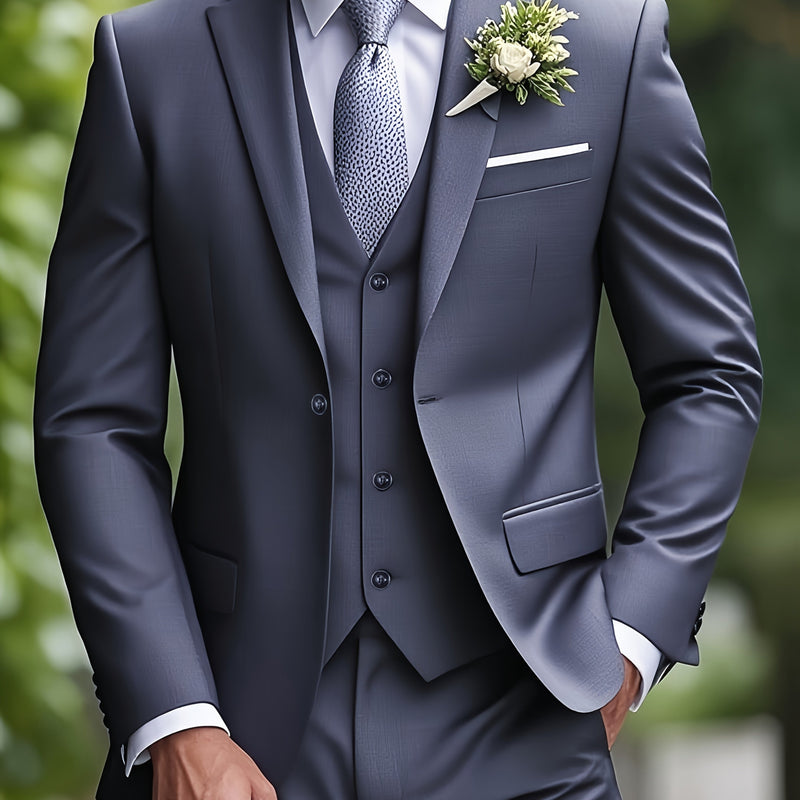 Men's Three-Piece Suit, Large Size, Includes Suit Trousers.