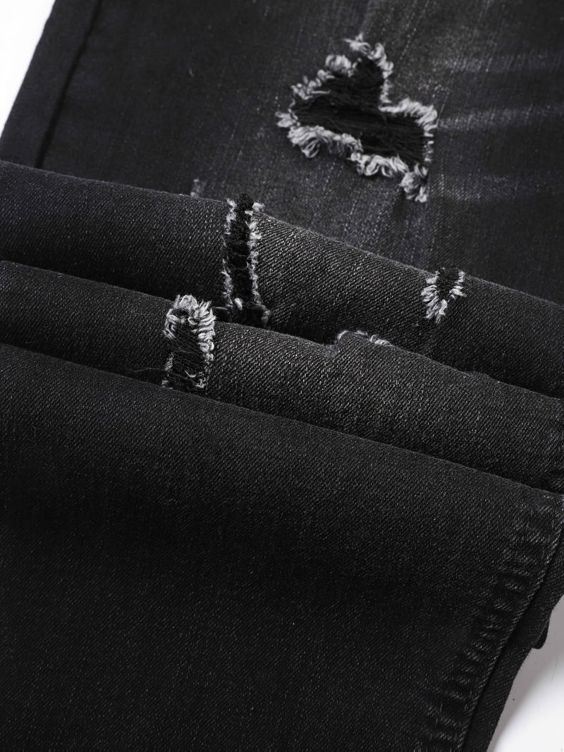 Men's Skinny Jeans with Distressed Knee holes.